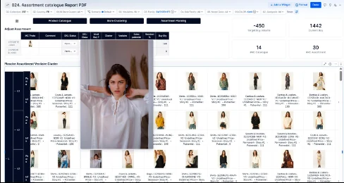 Ecran de planification d'assortiment dans Pigment